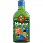 Купить Рыбий жир Меллер Moller omega 3 (Mollers) раствор с фруктовым вкусом Европа флакон 250мл в Саратове